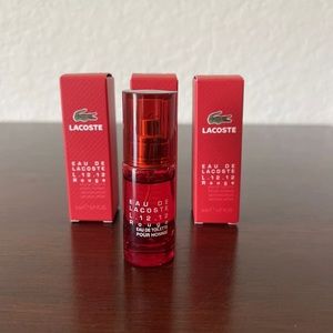 Lot of 3 Eau De Lacoste L.12.12 Rouge 0.27 oz 8 ml Eau De Toilette Spray Men